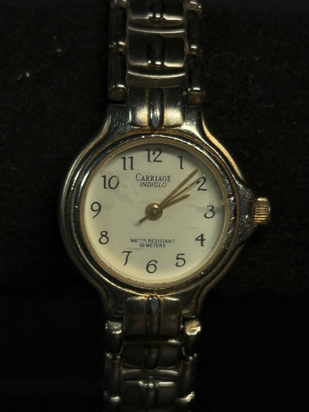 Timex Carriage Indiglo Watch Stainless Back Base Metal Bezel New Battery